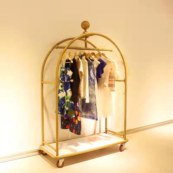 Customized Metal Gold Clothing Displays Racks