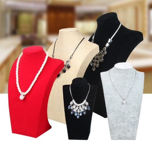 velvet mannequin necklace and earring bust stands