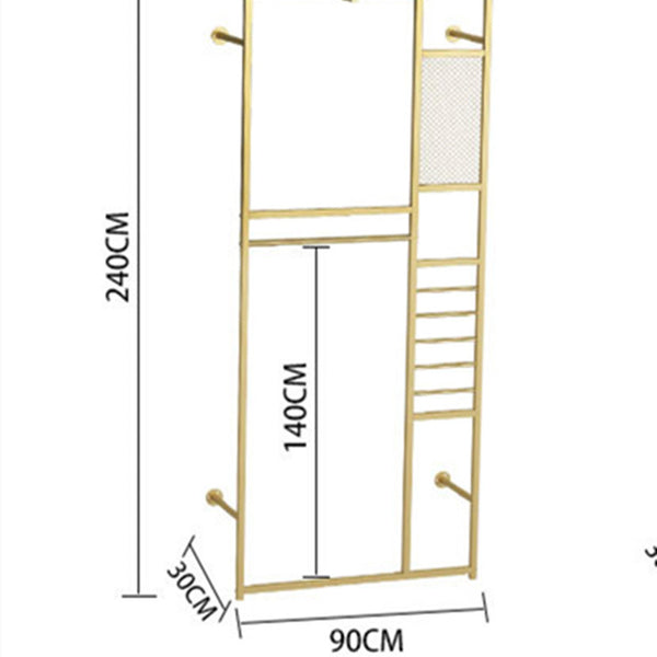 Gold 2 Layer Clothing Rack Display For Clothing Store
