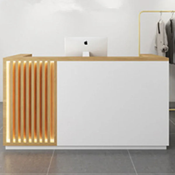 Modern Cashier Counter Simple Front Reception Desks Beauty Salon with LED Lights