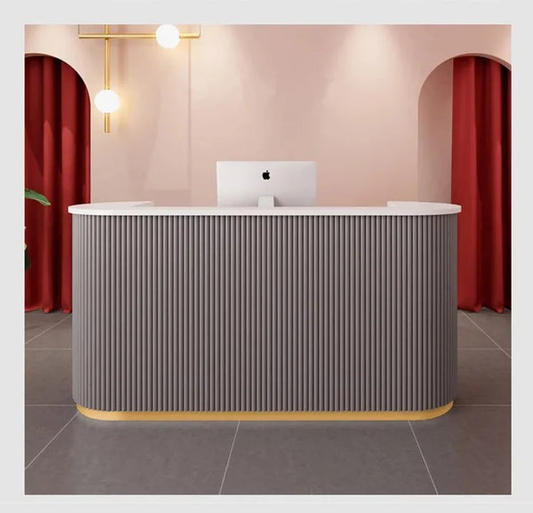 Modern Custom Curved Beauty Salon Front Desk Bar Office Hotel Reception Desk
