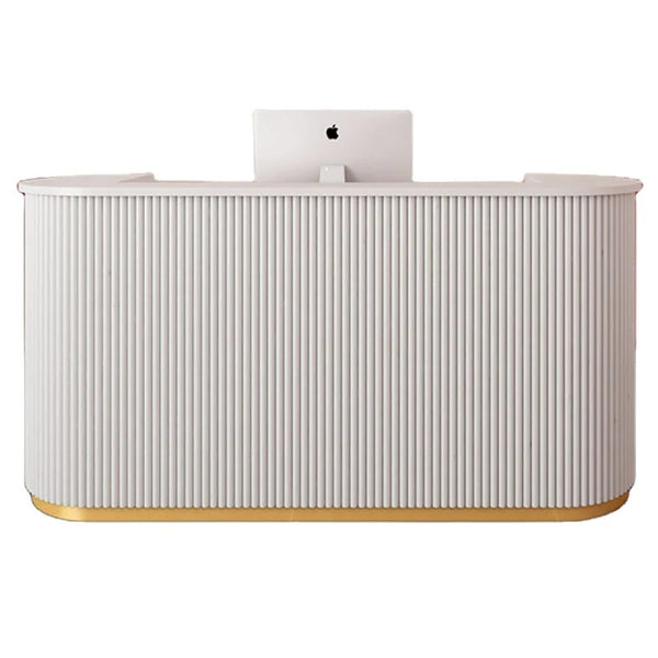 Custom Modern Boutique Checkout Counter White Reception Desk For Sale