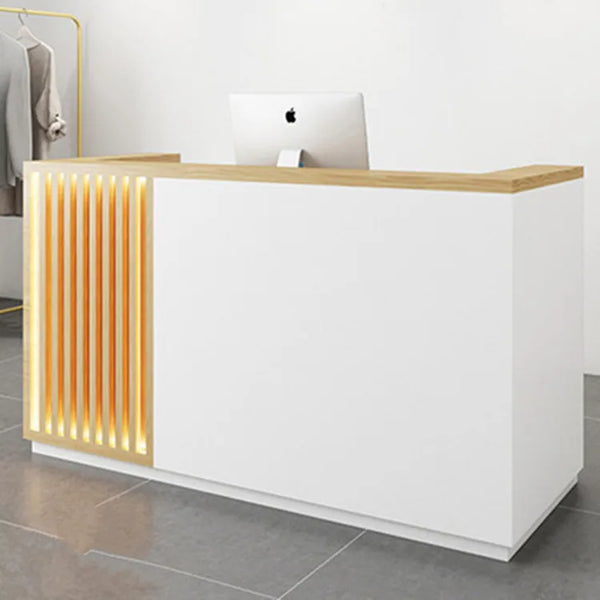 Modern Cashier Counter Simple Front Reception Desks Beauty Salon with LED Lights