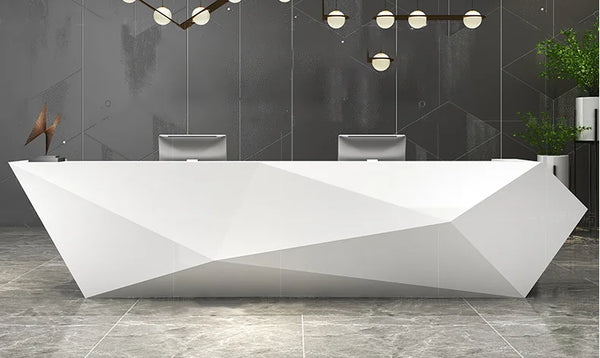 Modern Design Office Furniture White Reception Counter Front Desk