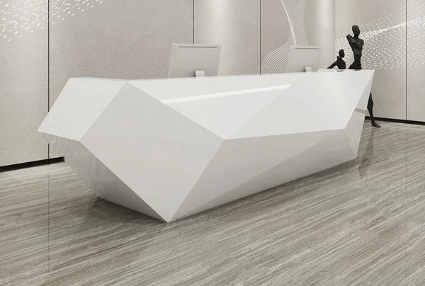 Modern Design Office Furniture White Reception Counter Front Desk