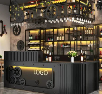 Modern Beauty Salon Furniture L Corner Curved Reception Desk Bar Front Counter