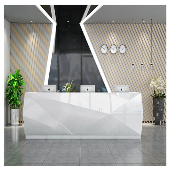 Modern Design Office Furniture White Reception Counter Front Desk
