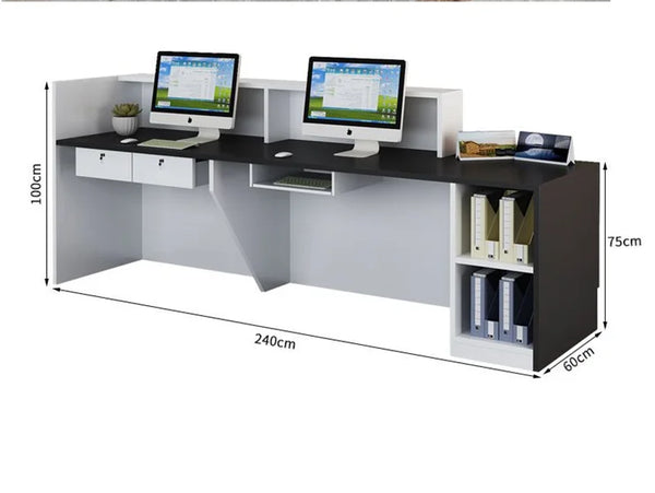 Custom Modern MDF Office Hotel Front Counter Salon Store Front Reception Desk
