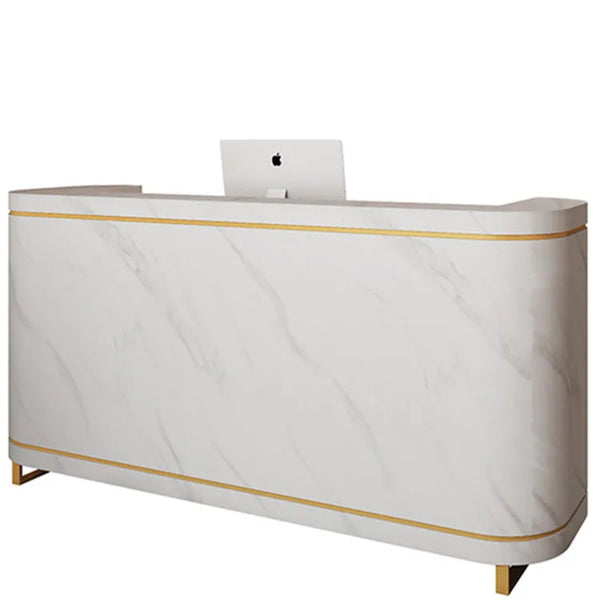 Simple Design Modern Portable White Reception Shop Counter Hotel Reception Desk