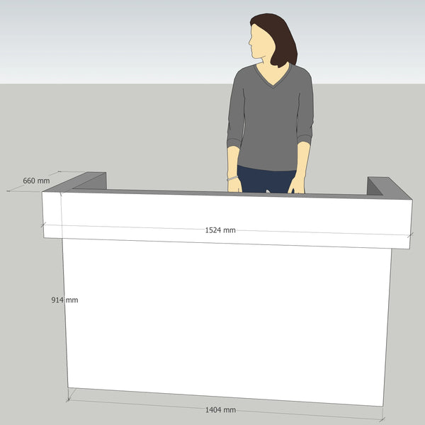 High Quality Modern White Reception Desk for Beauty Salon with LED Lights