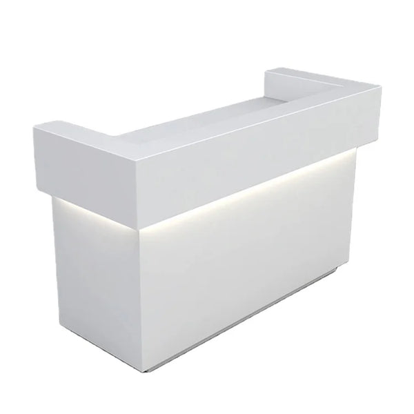 High Quality Modern White Reception Desk for Beauty Salon with LED Lights