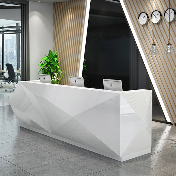 Modern Design Office Furniture White Reception Counter Front Desk