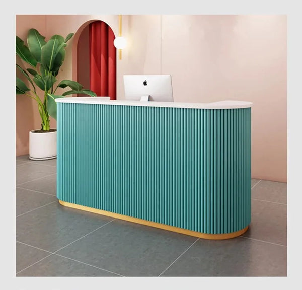 Modern Custom Curved Beauty Salon Front Desk Bar Office Hotel Reception Desk