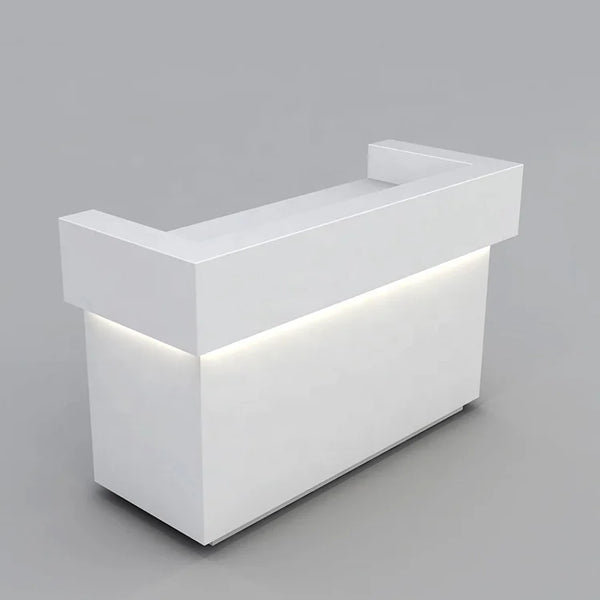 High Quality Modern White Reception Desk for Beauty Salon with LED Lights