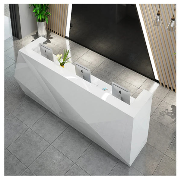 Modern Design Office Furniture White Reception Counter Front Desk