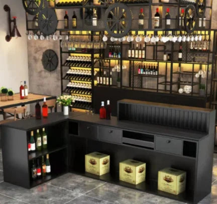 Modern Beauty Salon Furniture L Corner Curved Reception Desk Bar Front Counter