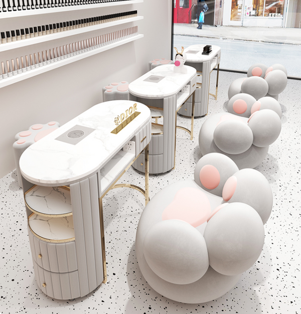 Modern Nail Salon Furniture Nail Desk Manicure Table and Chair Set