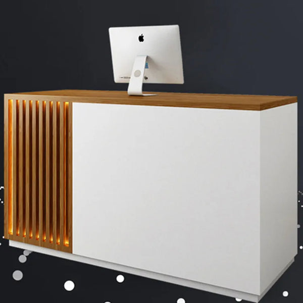 Modern Cashier Counter Simple Front Reception Desks Beauty Salon with LED Lights
