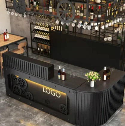 Modern Beauty Salon Furniture L Corner Curved Reception Desk Bar Front Counter