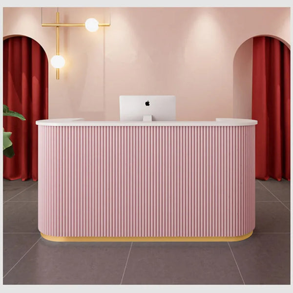 Custom Modern Boutique Checkout Counter White Reception Desk For Sale