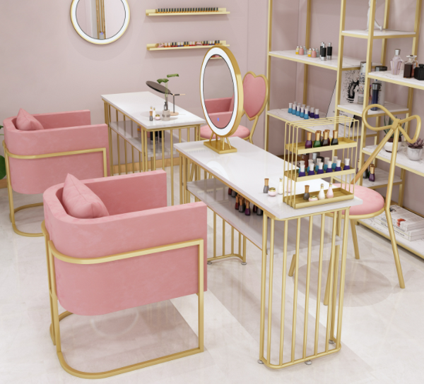 Modern Nail Salon Furniture Nail Desk Manicure Table and Chair Set