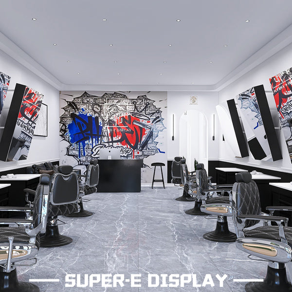 Metal Leather Hair Salon Barber Chair