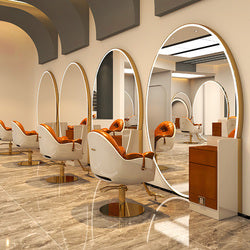 Salon Round Led Hairdressing Mirror Station