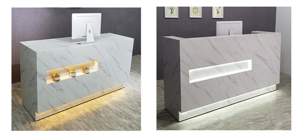 Modern Office Furniture Front Counter Salon Reception Desk with LED Lights