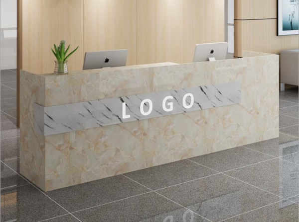 Custom Logo Store Checkout Counter Beauty Salon Front Reception Desk