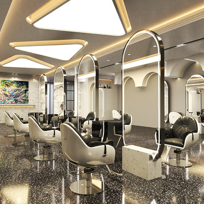 Salon Round Led Hairdressing Mirror Station