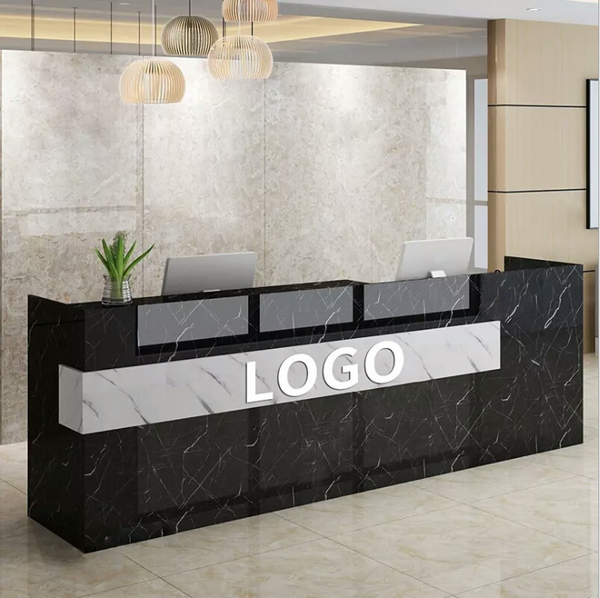Custom Logo Store Checkout Counter Beauty Salon Front Reception Desk