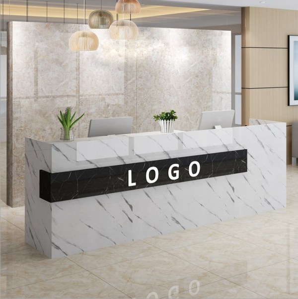 Custom Logo Store Checkout Counter Beauty Salon Front Reception Desk