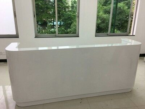 Modern White Office Reception Counter Lobby Retail Shop Clinic Reception Desk with LED Lights